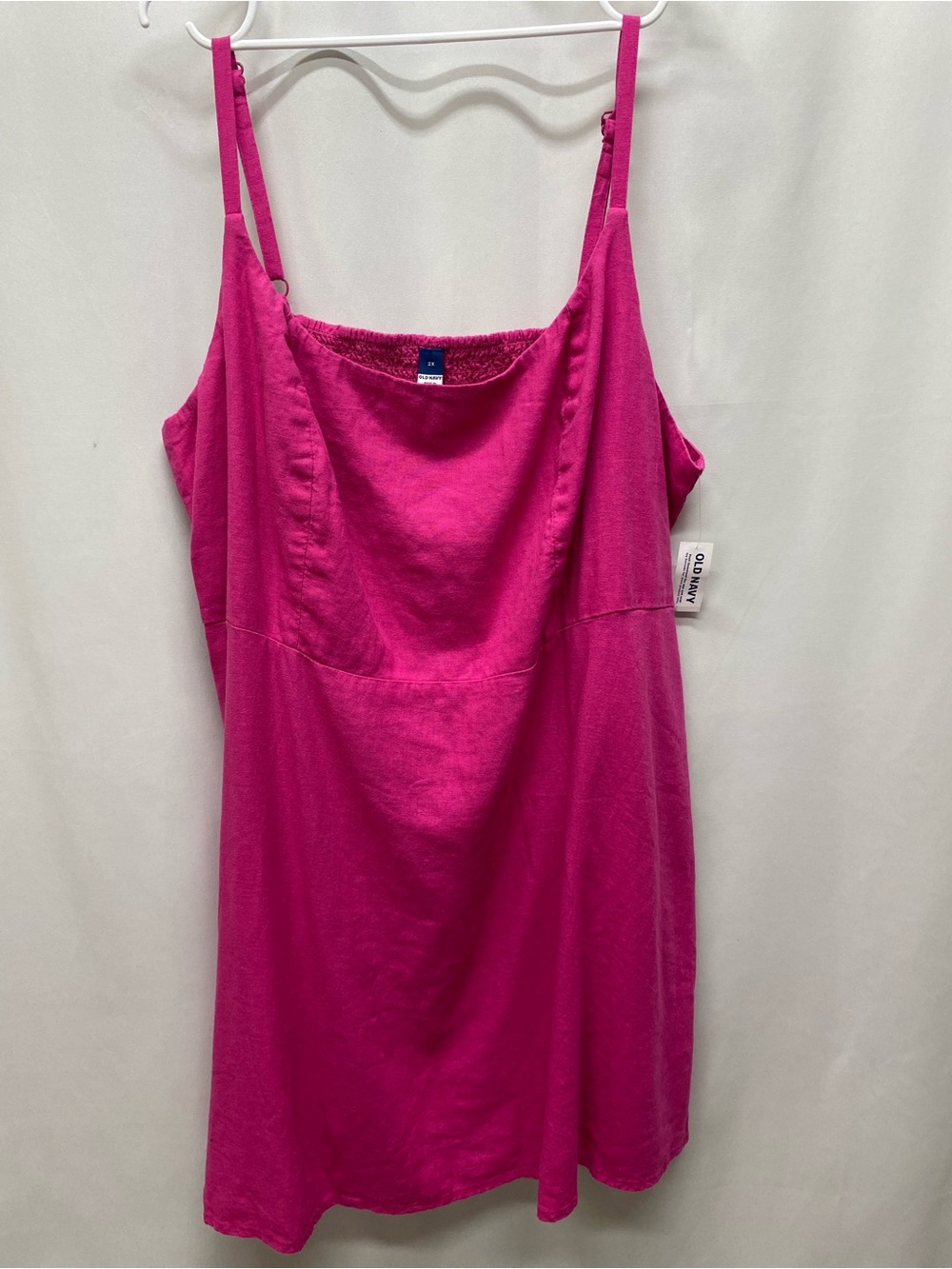 Old Navy womens linen dress 3x plus size pink boho beachy summer new with tags